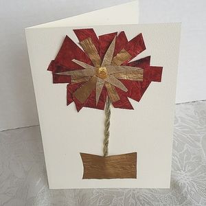Handmade art card - red gold Firecracker